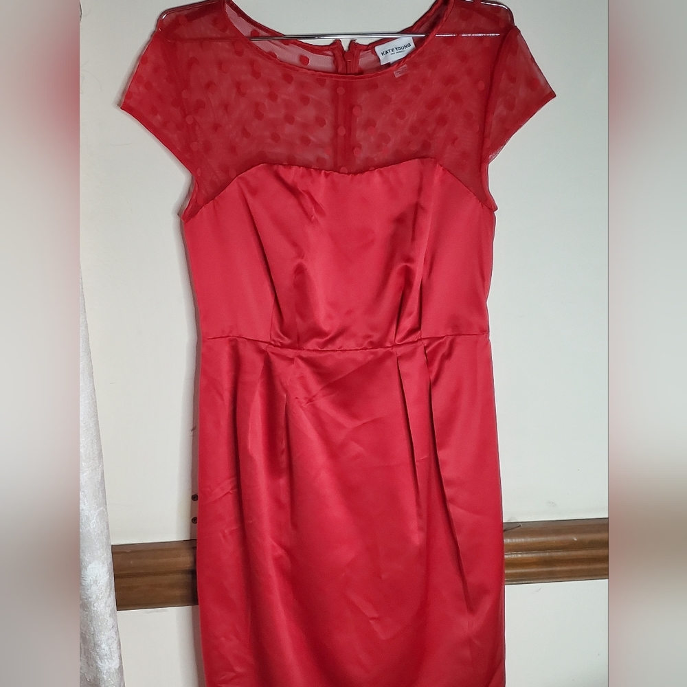 Kate Young limited edition swiss dot satin dress 🥰 holiday perfect